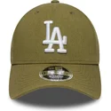 petten-gebogen-groen-snapback-9forty-m-crown-linen-van-los-angeles-dodgers-mlb-van-new-era