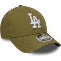 petten-gebogen-groen-snapback-9forty-m-crown-linen-van-los-angeles-dodgers-mlb-van-new-era