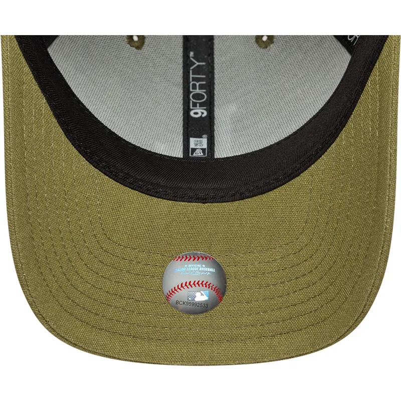 petten-gebogen-groen-snapback-9forty-m-crown-linen-van-los-angeles-dodgers-mlb-van-new-era