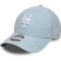 petten-gebogen-blauw-snapback-claro-9forty-m-crown-linen-van-new-york-mets-mlb-van-new-era