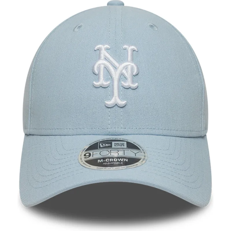 petten-gebogen-blauw-snapback-9forty-m-crown-linen-van-new-york-mets-mlb-van-new-era