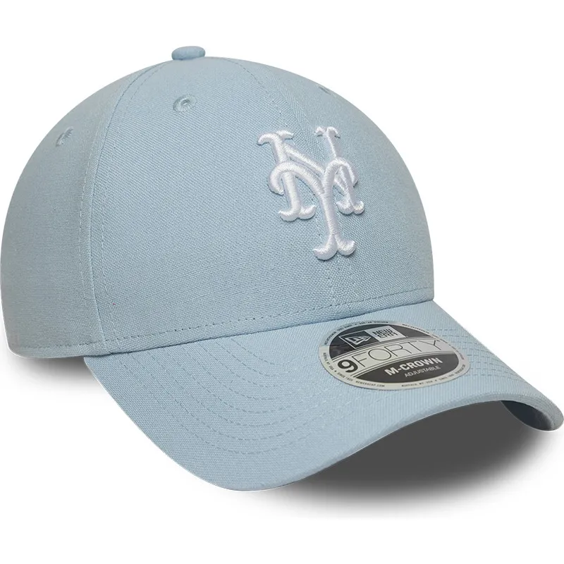 petten-gebogen-blauw-snapback-9forty-m-crown-linen-van-new-york-mets-mlb-van-new-era