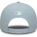 hellblaue-gebogene-snapback-kappe-9forty-m-crown-linen-der-new-york-mets-mlb-von-new-era