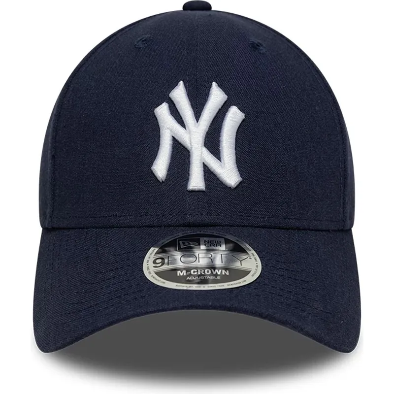 snapback-9forty-m-crown-linen-new-york-yankees-mlb-new-era