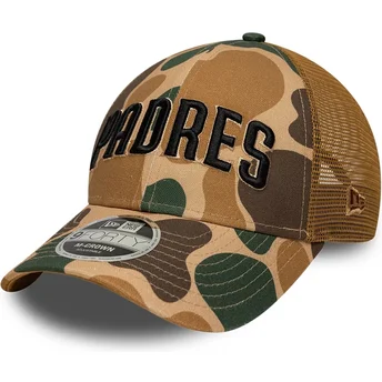 Petten gebogen camouflage snapback 9FORTY M-Crown Wordmark van San Diego Padres MLB van New Era
