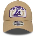 petten-gebogen-beige-snapback-9forty-m-crown-a-frame-van-los-angeles-lakers-nba-van-new-era