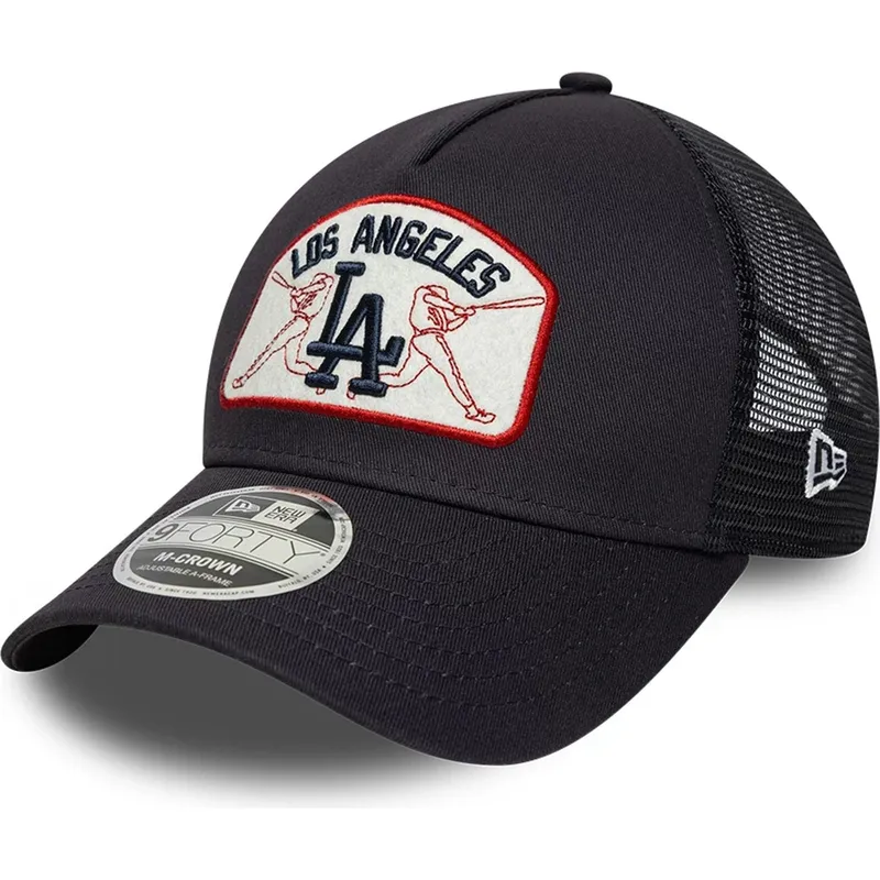 petten-gebogen-marineblauw-snapback-9forty-m-crown-a-frame-van-los-angeles-dodgers-mlb-van-new-era