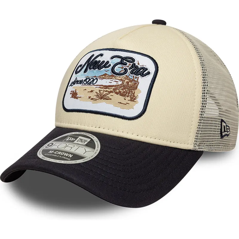 new-era-9forty-m-crown-a-frame-beige-and-navy-blue-trucker-hat
