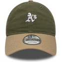 petten-gebogen-meerkleurig-verstelbaar-9twenty-mini-washed-contrast-van-oakland-athletics-mlb-van-new-era