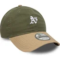 petten-gebogen-multicolor-verstelbare-band-9twenty-mini-washed-contrast-van-oakland-athletics-mlb-van-new-era