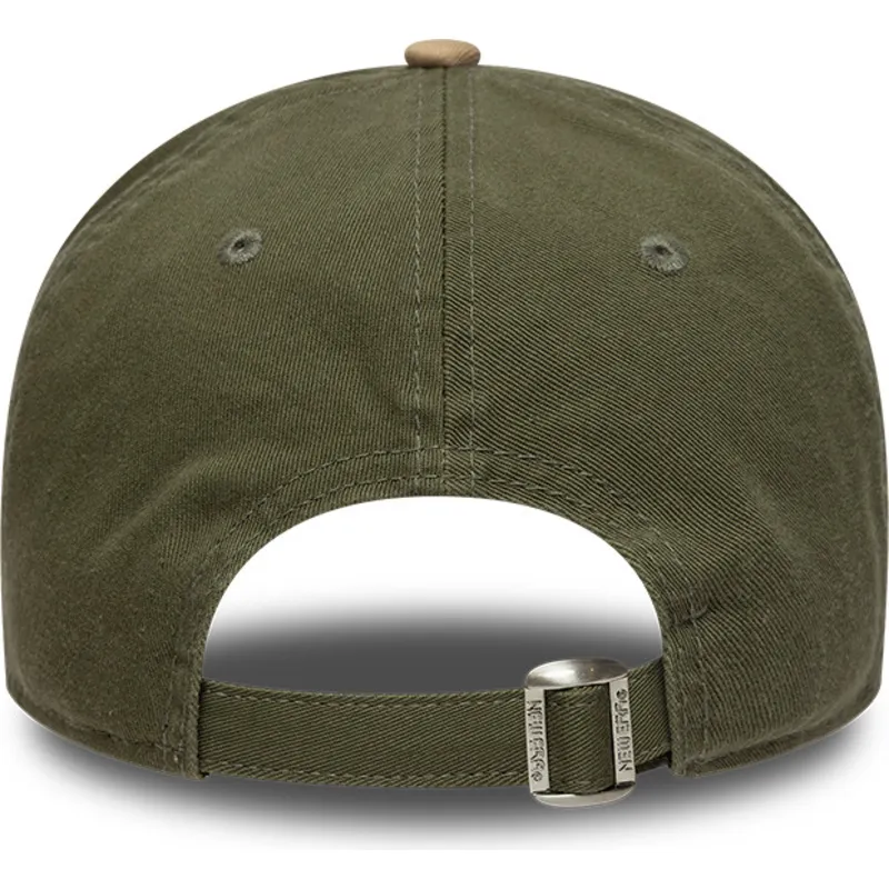 gron-och-brun-justerbar-kurvad-keps-9twenty-mini-washed-contrast-fran-oakland-athletics-mlb-av-new-era