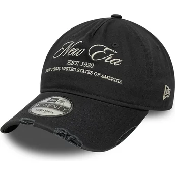 Cappellino curvo nero regolabile 9TWENTY Wash Distress A Frame di New Era