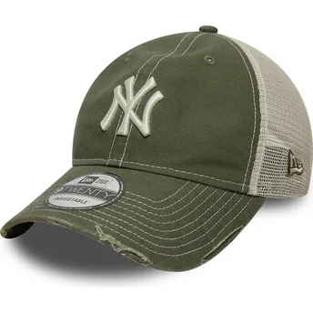 Grön justerbar trucker-keps 9TWENTY Cotton Canv från New York Yankees MLB av New Era