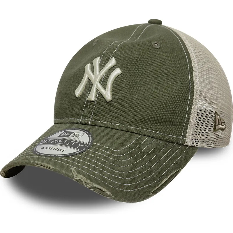 gron-justerbar-trucker-keps-9twenty-cotton-canv-fran-new-york-yankees-mlb-av-new-era