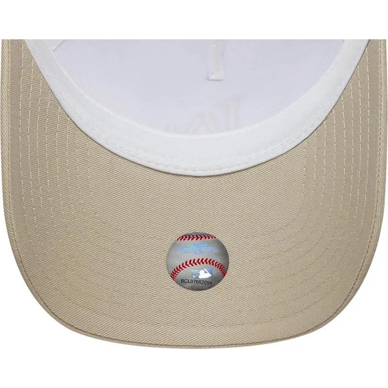 petten-gebogen-beige-snapback-a-frame-league-essential-van-los-angeles-dodgers-mlb-van-new-era