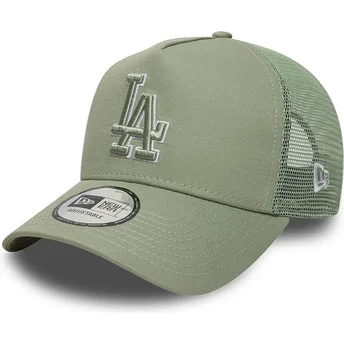 Cappellino trucker verde con logo verde A Frame Outline dei Los Angeles Dodgers MLB di New Era