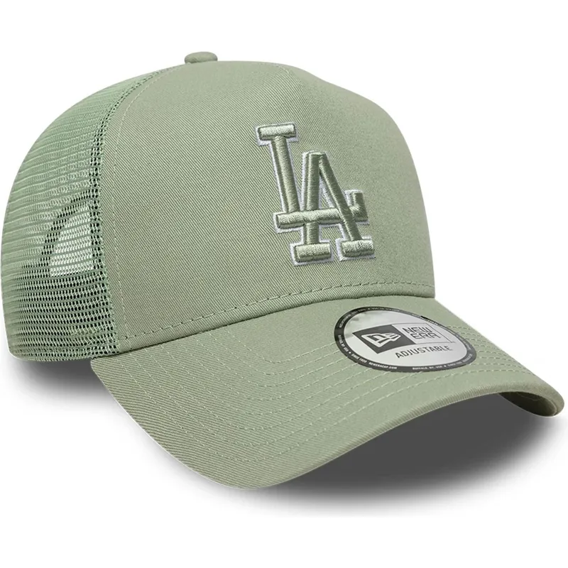 cappellino-trucker-verde-con-logo-verde-a-frame-outline-dei-los-angeles-dodgers-mlb-di-new-era