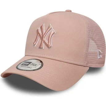 Cappellino trucker rosa con logo rosa A Frame Outline dei New York Yankees MLB di New Era