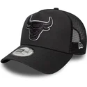petten-gebogen-zwart-snapback-a-frame-outline-van-chicago-bulls-nba-van-new-era
