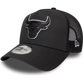 Petten gebogen zwart snapback A Frame Outline van Chicago Bulls NBA van New Era