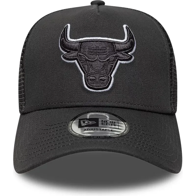 petten-gebogen-zwart-snapback-a-frame-outline-van-chicago-bulls-nba-van-new-era