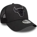 petten-gebogen-zwart-snapback-a-frame-outline-van-chicago-bulls-nba-van-new-era