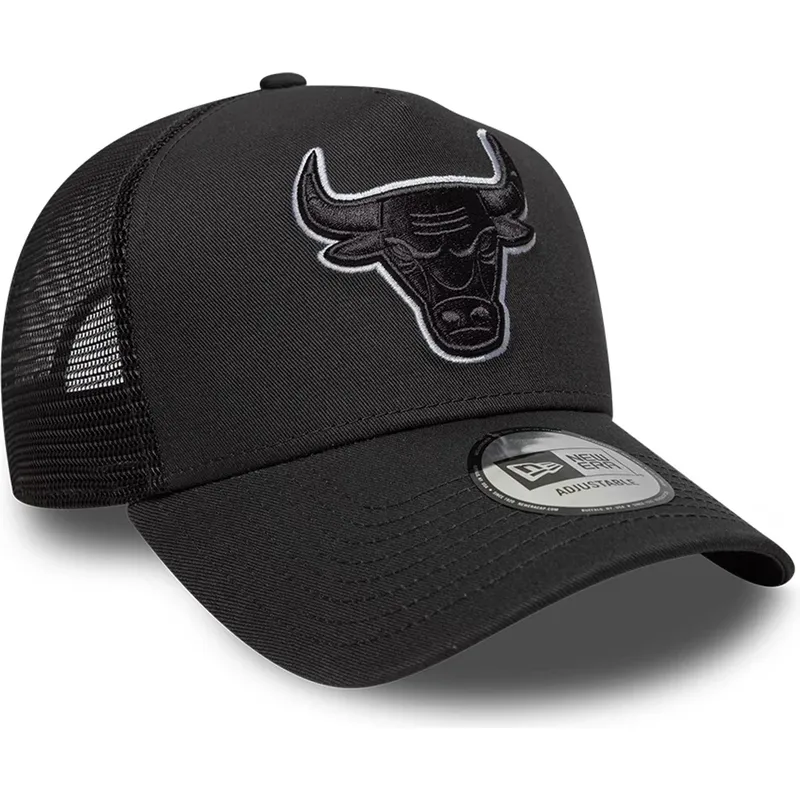 petten-gebogen-zwart-snapback-a-frame-outline-van-chicago-bulls-nba-van-new-era
