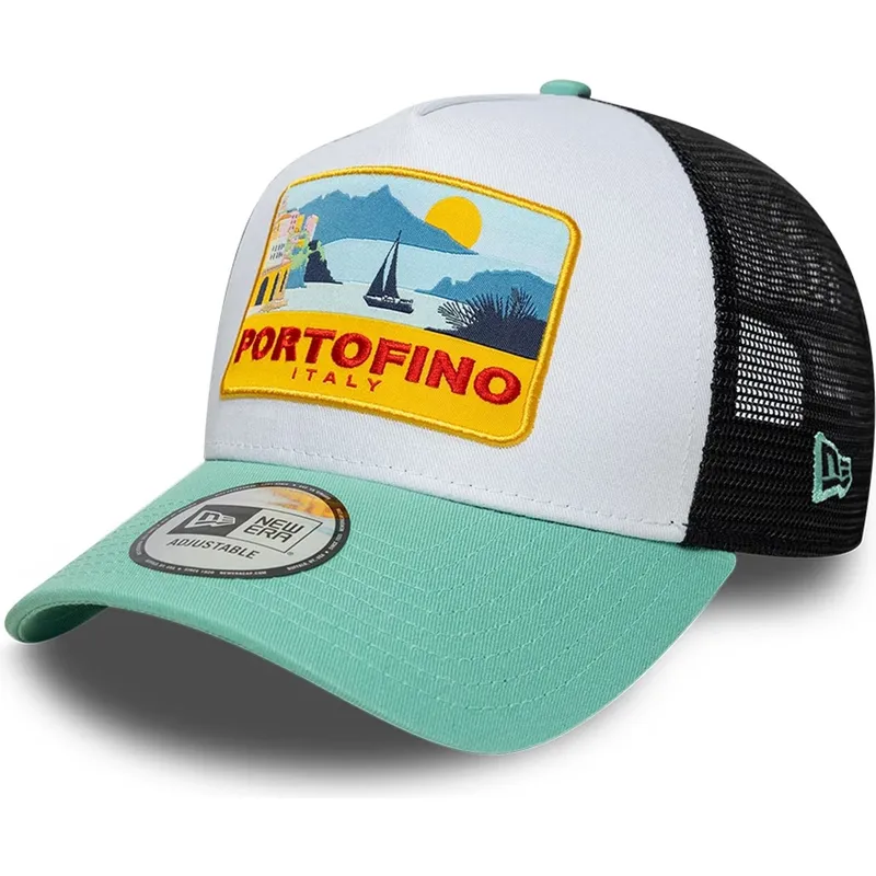 petten-gebogen-multicolor-snapback-a-frame-location-patch-van-portofino-van-new-era