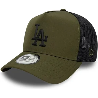 Cappellino trucker verde con logo nero A Frame Sport dei...