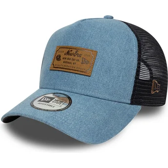 Petten gebogen blauw snapback A Frame van New Era