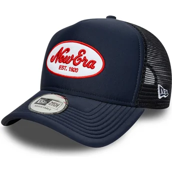 Petten gebogen marineblauw snapback A Frame van New Era