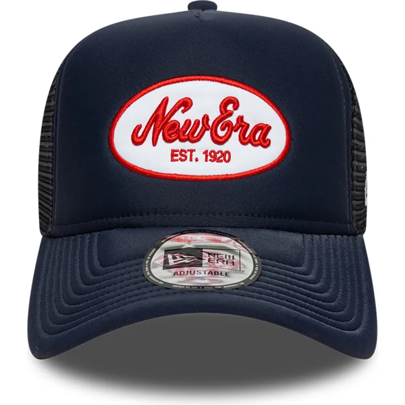petten-gebogen-marineblauw-snapback-a-frame-van-new-era