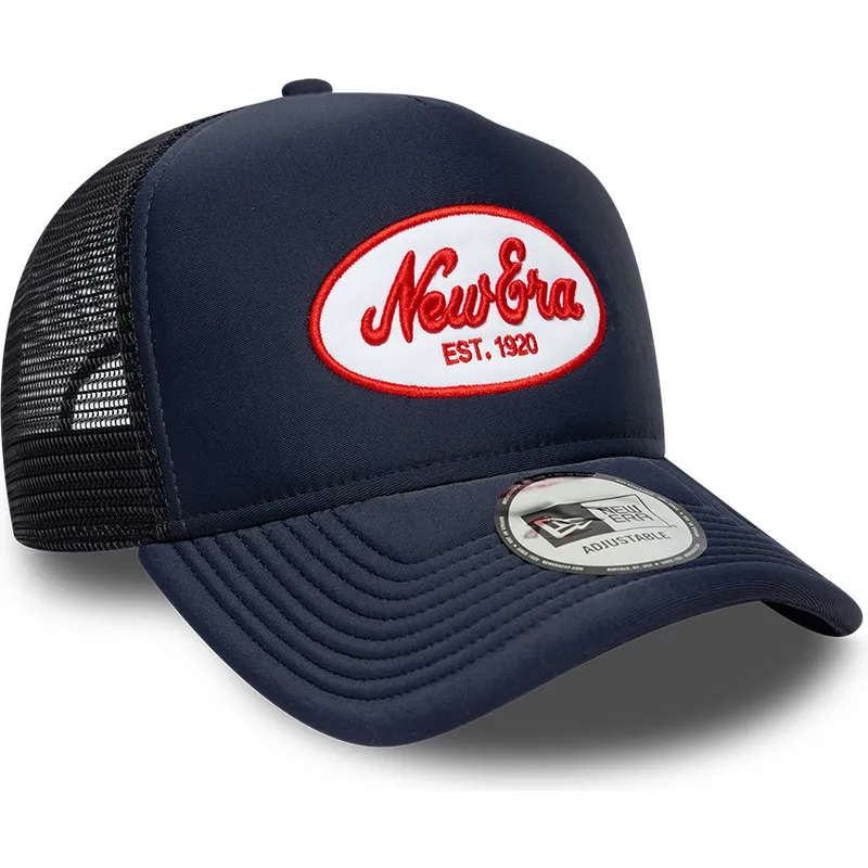 petten-gebogen-marineblauw-snapback-a-frame-van-new-era
