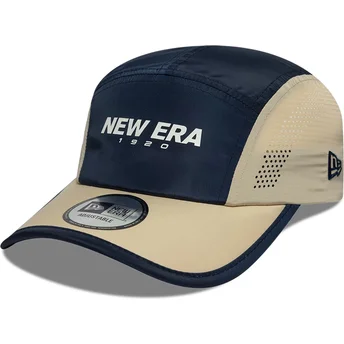 Cappellino 5 panel curvo blu navy regolabile Runner Colour Block di New Era