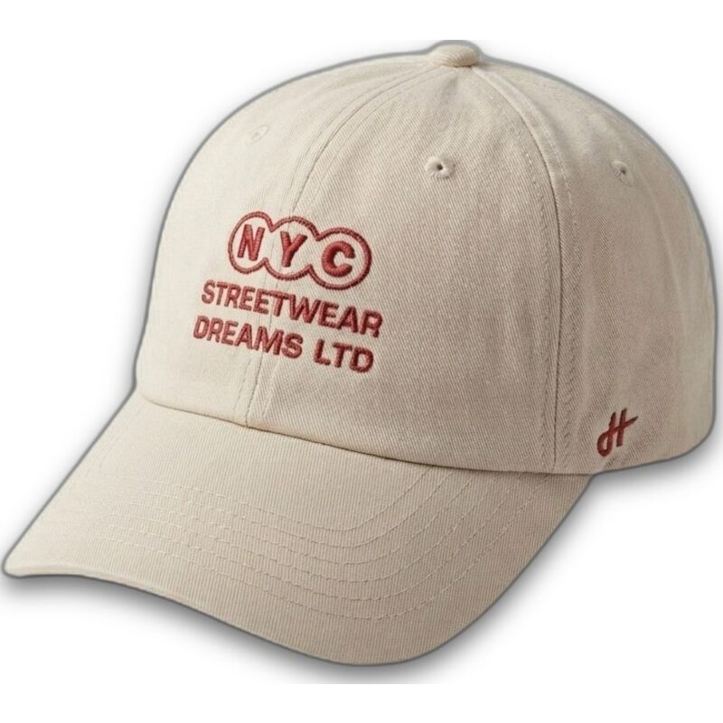 gebogene-verstellbare-beige-kappe-ny-dreams-just-kids-the-90s-von-homenage