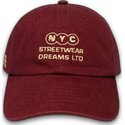 cappellino-curvo-granata-regolabile-ny-dreams-just-kids-the-90s-di-homenage