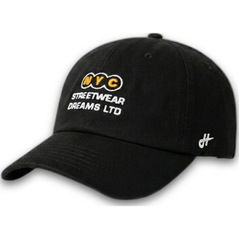 cappellino-curvo-nero-regolabile-ny-dreams-just-kids-the-90s-di-homenage