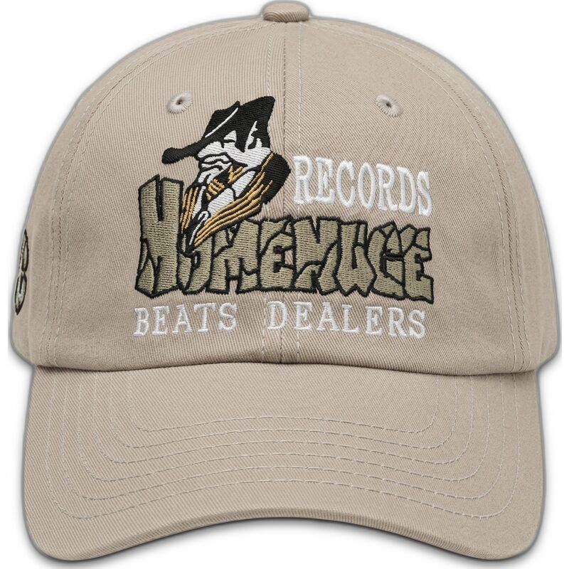 graue-verstellbare-curved-cap-records-music-shapes-identity-the-90s-von-homenage