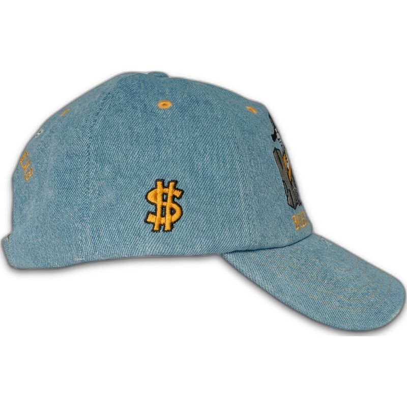 cappellino-curvo-blu-regolabile-denim-records-music-shapes-identity-the-90s-di-homenage