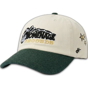 Cappellino curvo khaki e verde regolabile Music World Music Shapes Identity The 90s di Homenage