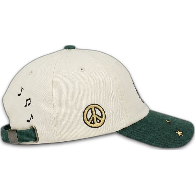 cappellino-curvo-khaki-e-verde-regolabile-music-world-music-shapes-identity-the-90s-di-homenage