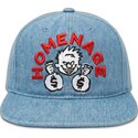blaue-flatcap-snapback-denim-money-music-shapes-identity-the-snap-von-homenage