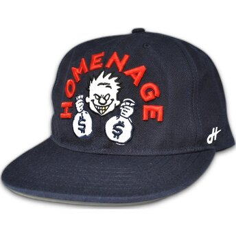 Cappello piatto blu navy snapback Money Music Shapes Identity The Snap di Homenage