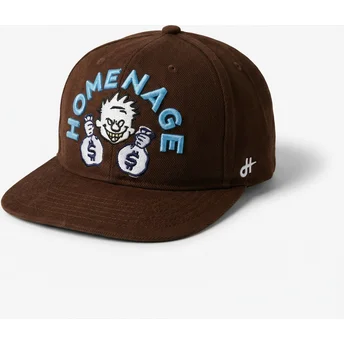 Homenage Flat Brim Money Music Shapes Identity The Snap Brown Snapback Cap