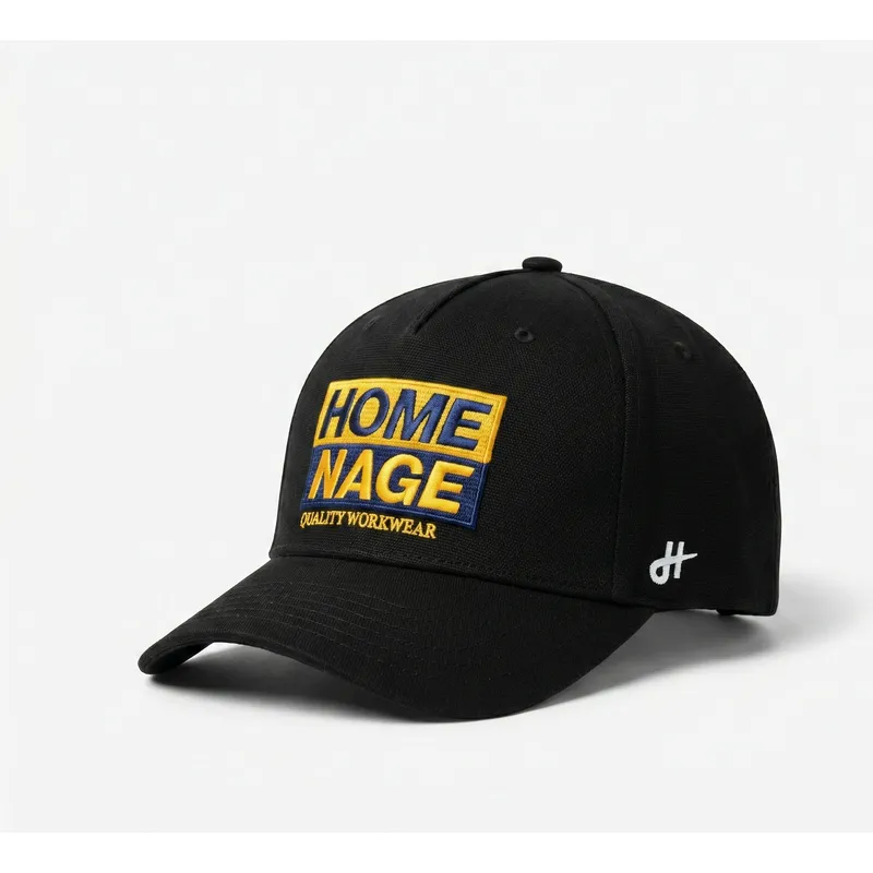 homenage-curved-brim-decker-workwear-the-retro-black-snapback-cap