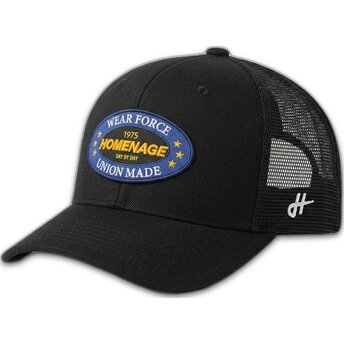 Petten gebogen zwart snapback The Trucker van Homenage