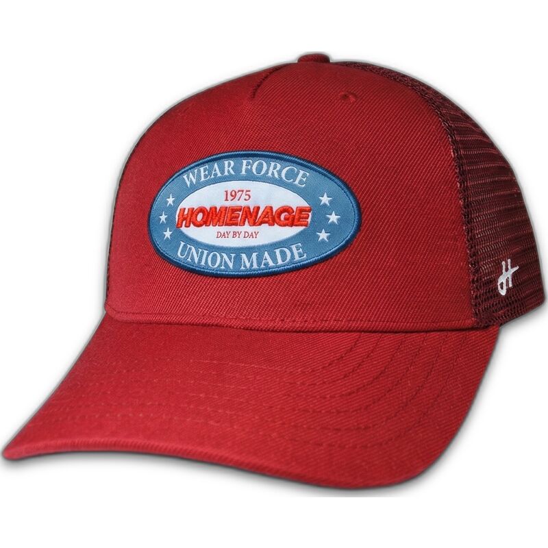 petten-gebogen-rood-snapback-the-trucker-union-workwear-the-van-homenage