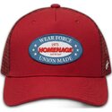 petten-gebogen-rood-snapback-the-trucker-union-workwear-the-van-homenage