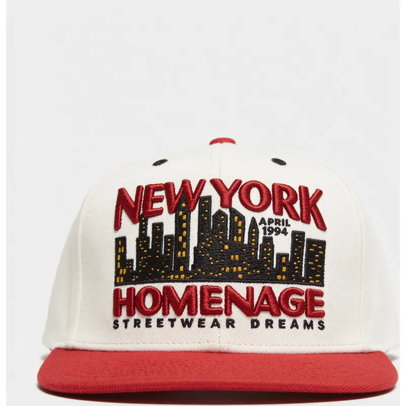 gorra-plana-beige-y-roja-snapback-nysky-skylines-the-snap-de-homenage