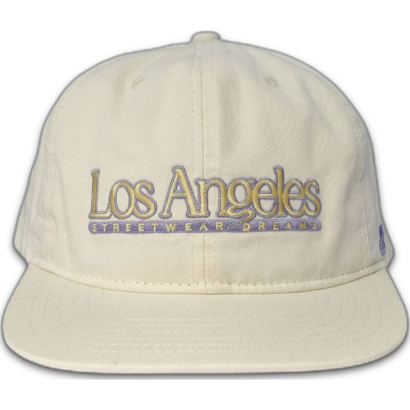 flache-kappe-creme-snapback-angeles-skylines-the-snap-von-homenage
